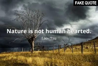 Fake Lao Tzu quote: Nature is not human-hearted.